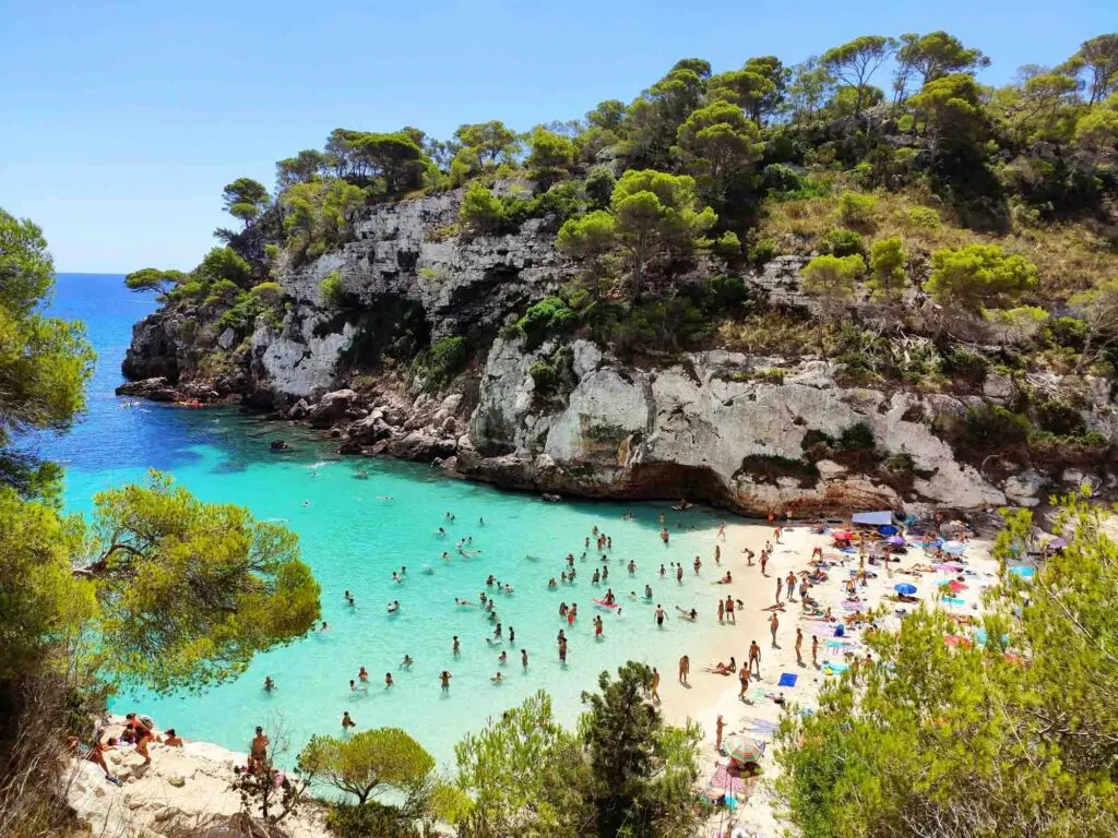 Cala Macarelleta Beach in Menorca Island, Balearic Islands, Spain