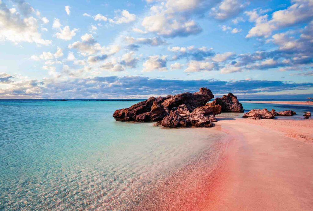 Elafonissi beach with pink sand, Crete, Greece