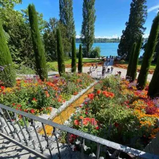 Floral Water Cascade in Flower Island Mainau, Germany