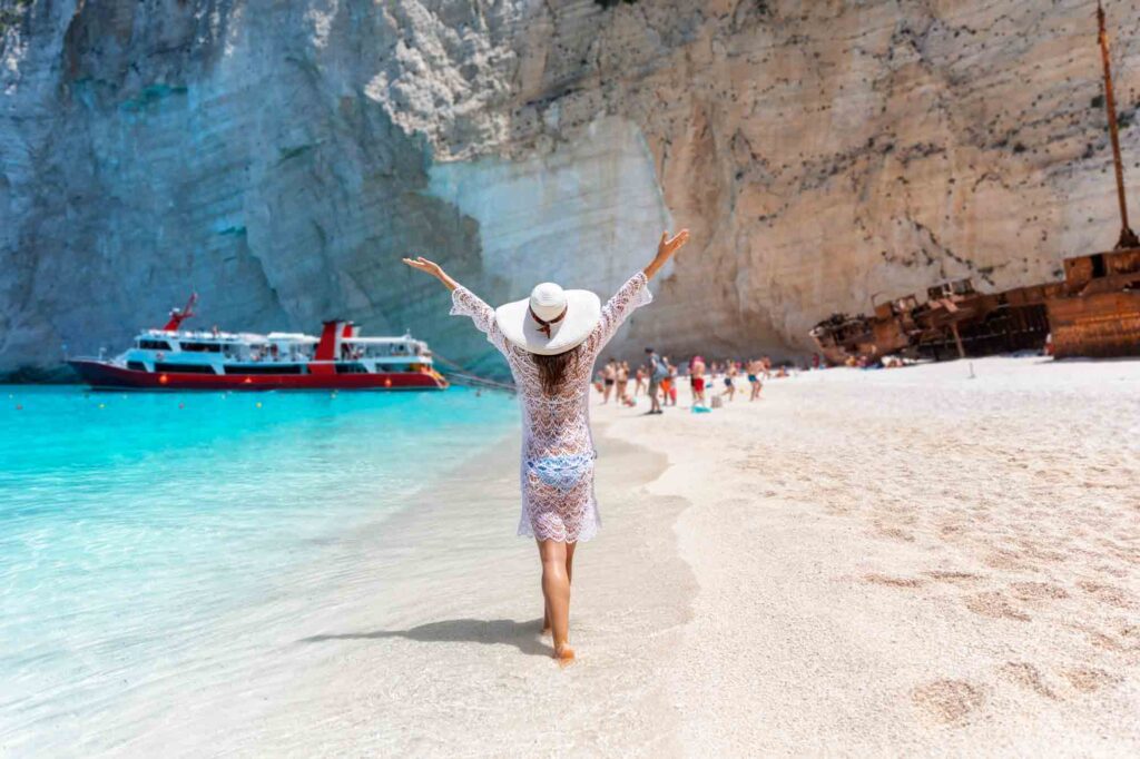 Shipwreck beach, Navagio, on Zakynthos island, Greece
