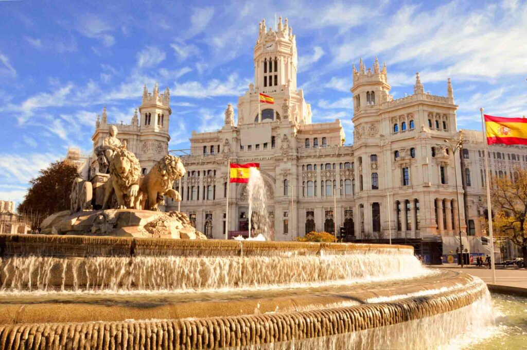 The famous Cibeles fountain in Madrid, Spain