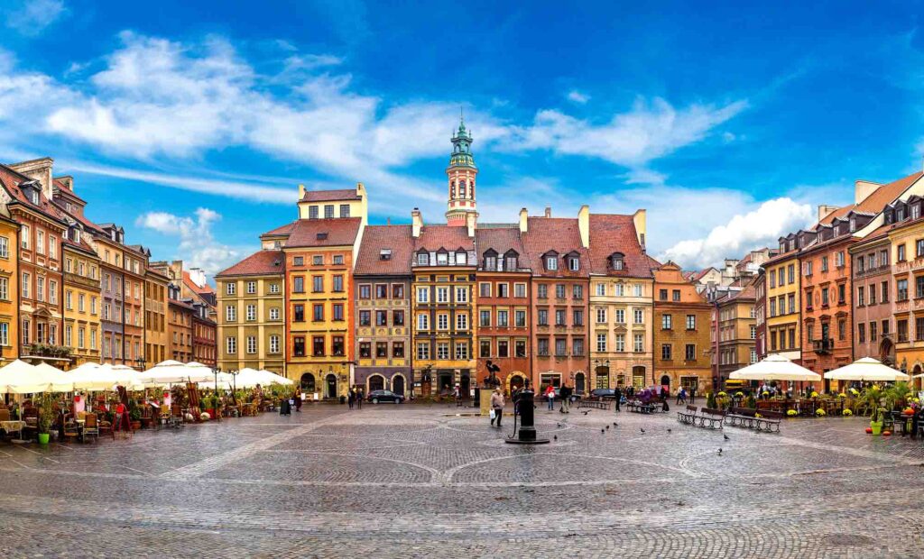 Old town square in Warsaw, Poland