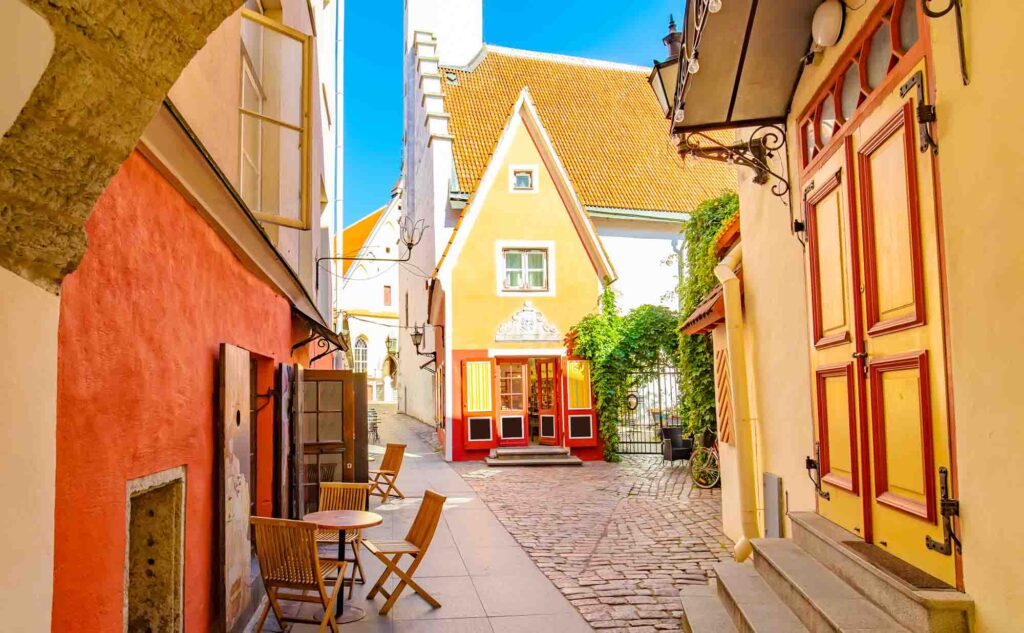 Saiakang street in old Tallinn, Estonia
