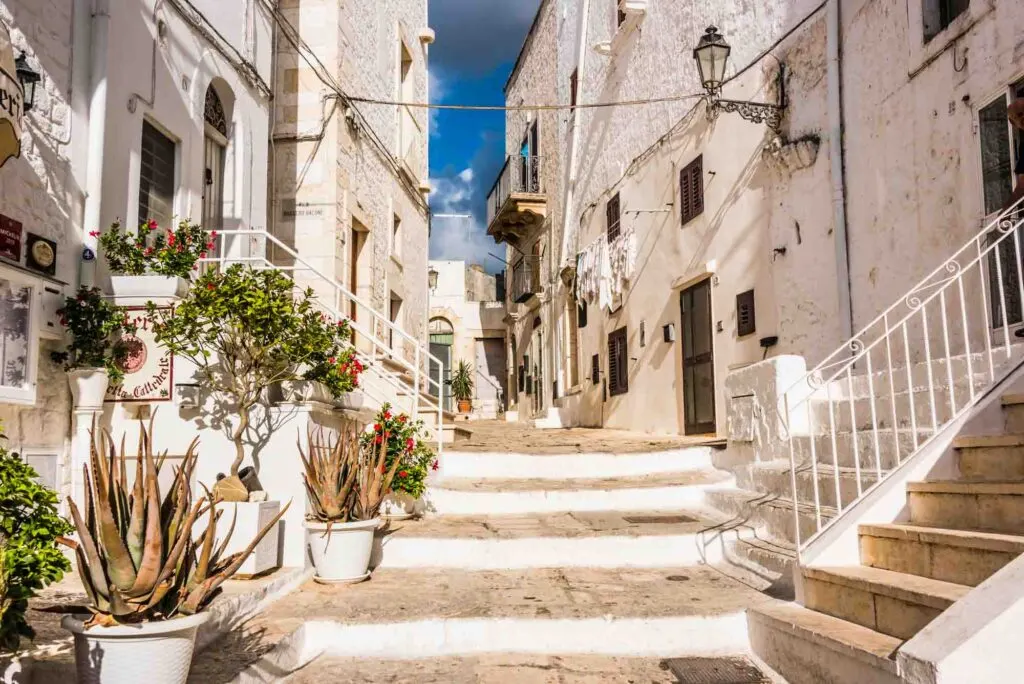 Architecture of Ostuni in Italy