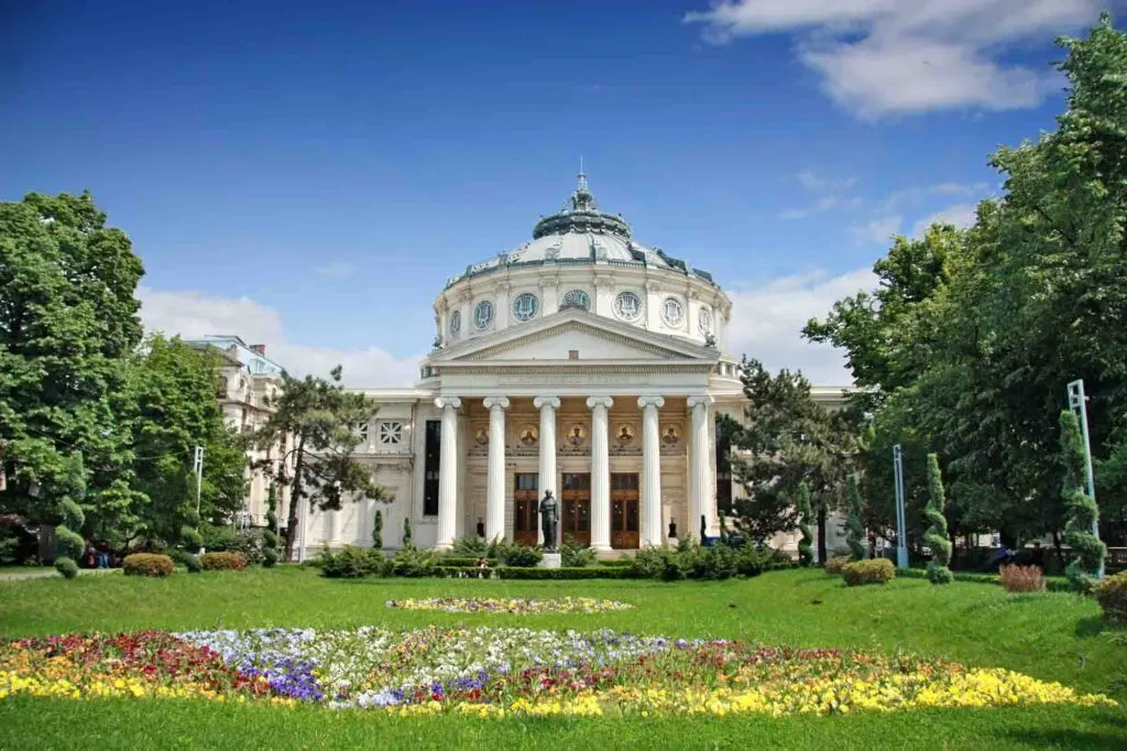 Romanian Athenaeum in the center of Bucharest, Romania