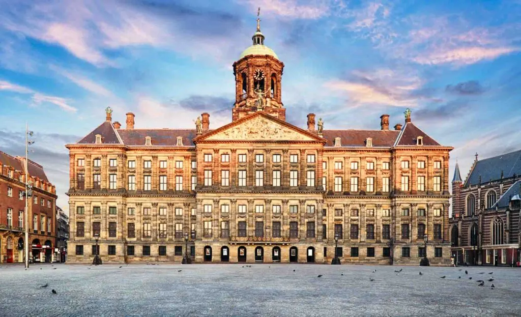 Royal Palace at the Dam Square in Amsterdam, Netherlands