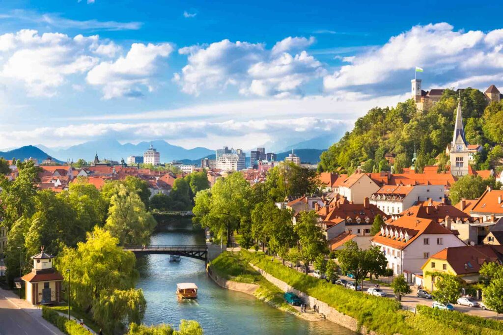 Cityscape of the Slovenian capital Ljubljana