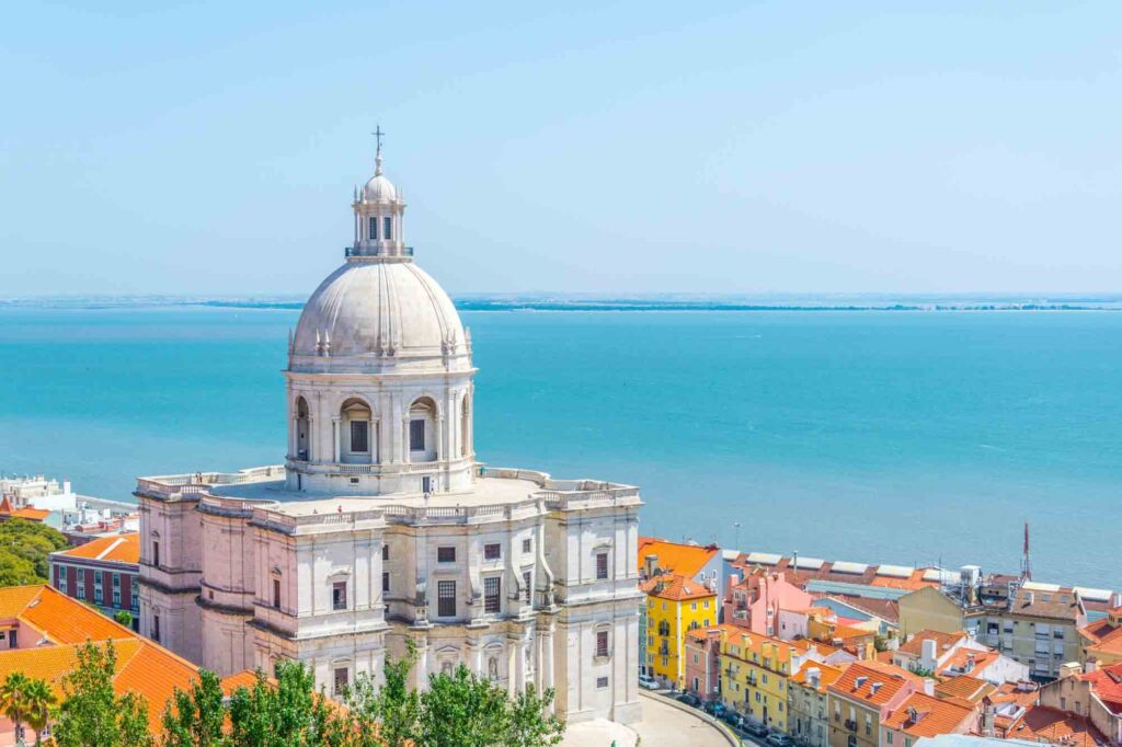 Aerial view of the national pantheon in Lisbon, Portugal