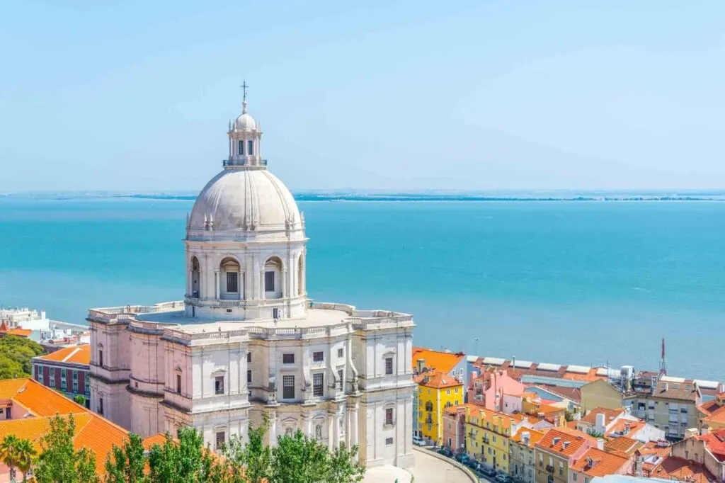 Aerial view of the national pantheon in Lisbon, Portugal