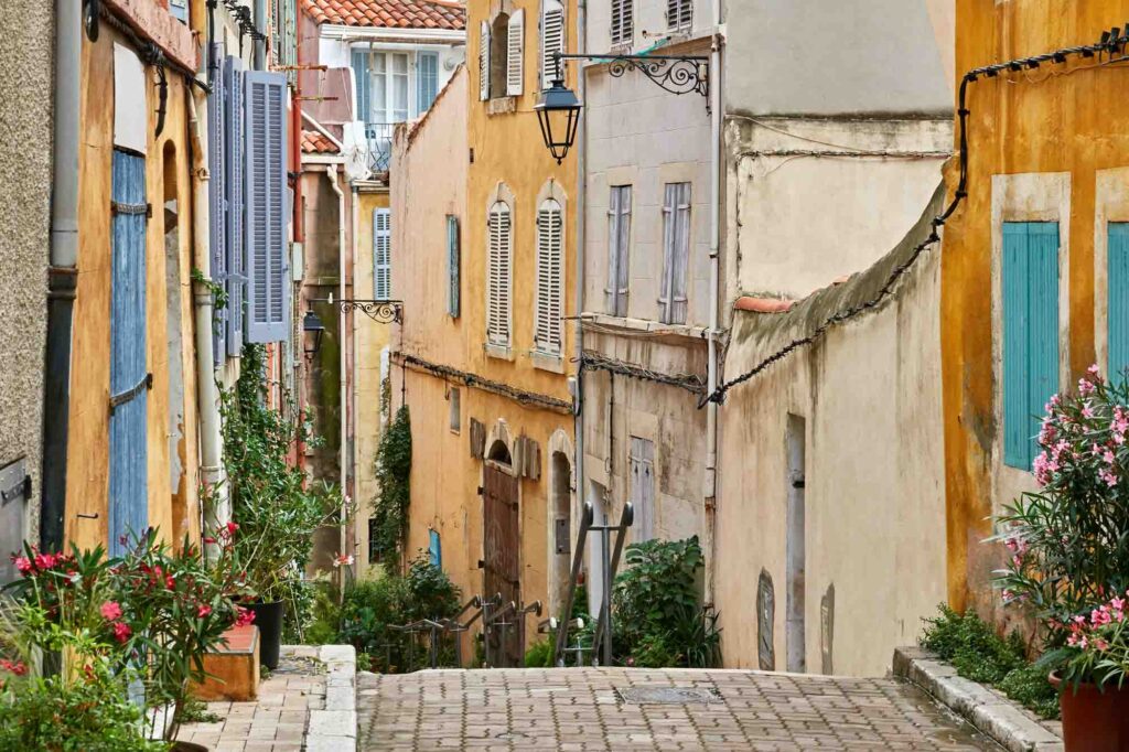 Typical view of the old quarter "Panier" of Marseille in South France