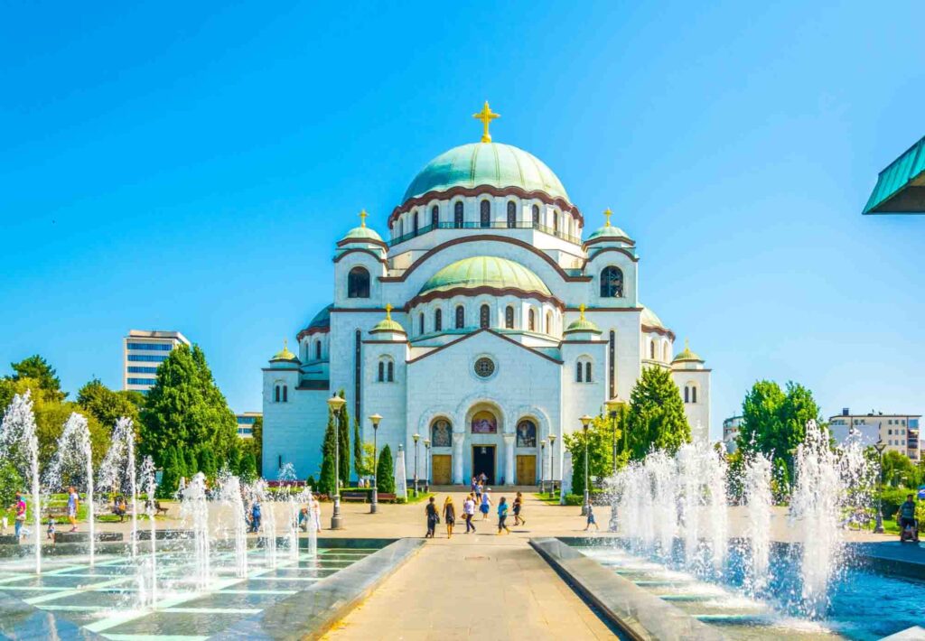 View of the saint sava cathedral in Belgrade, Serbia