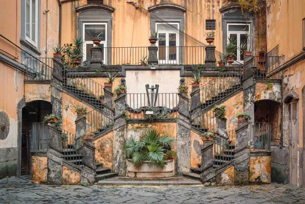 The famous staircases of Palazzo Marigliano, Naples, Italy