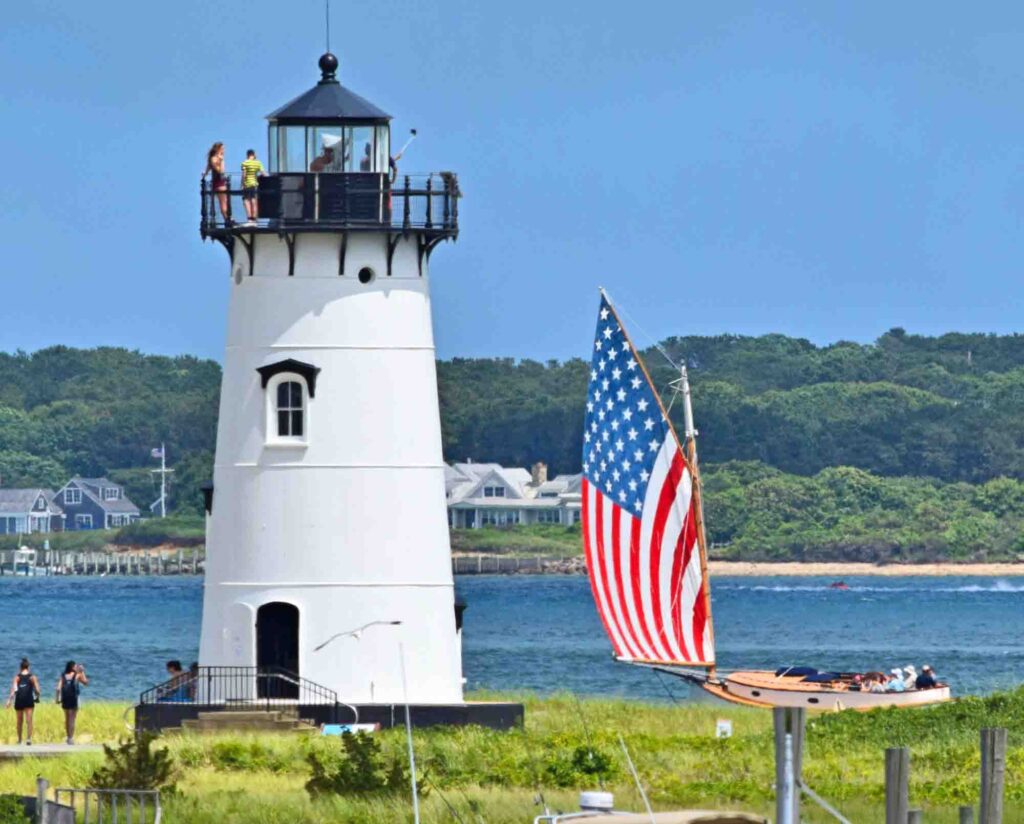 Edgartown Harbor Lighthouse in Martha Vineyard, Massachusetts