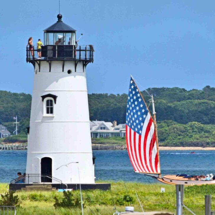 Edgartown Harbor Lighthouse in Martha Vineyard, Massachusetts