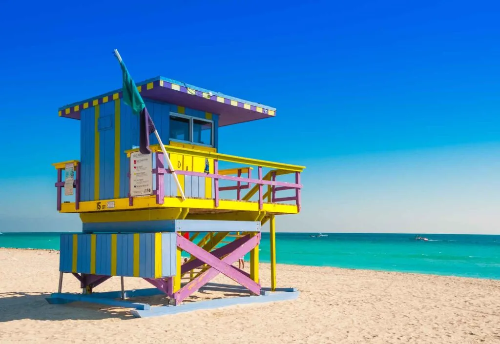 Lifeguard Tower in South Beach, Miami Beach, Florida